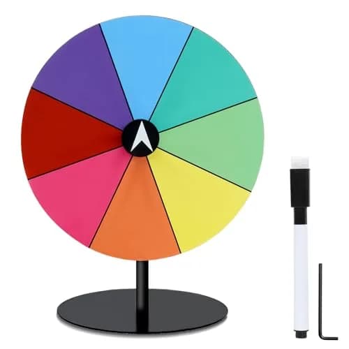 Airpark 8 Inch Dry Erase Prize Wheel | Tabletop Roulette Wheel of Fortune for Parties & Events thumbnail 1