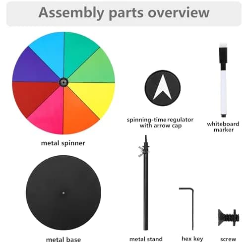 Airpark 8 Inch Dry Erase Prize Wheel | Tabletop Roulette Wheel of Fortune for Parties & Events thumbnail 3