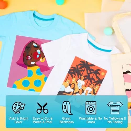 HTVRONT Sublimation Vinyl for Cotton Shirts 30 Pack 12"x10" | Bright, Durable & Easy to Apply thumbnail 3