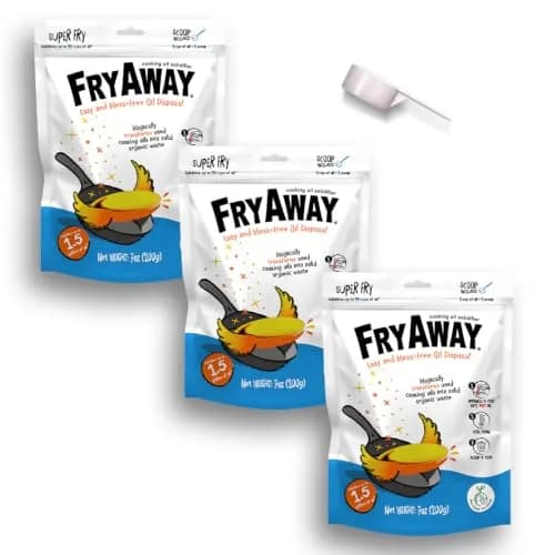 FryAway Super Fry Oil Solidifier 3-Pack | Solidifies 4.5 Gallons of Oil, Made in USA thumbnail 1