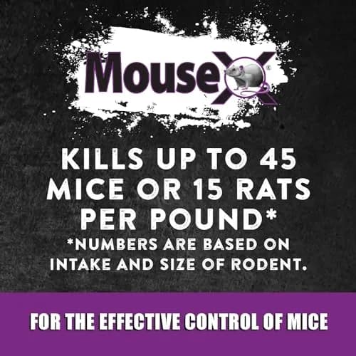 MouseX Throw Packs- for All Species of Rats Mice Safe Around Pets- Pack of 2 | Indoor & Outdoor Rodent Control Pellets thumbnail 5