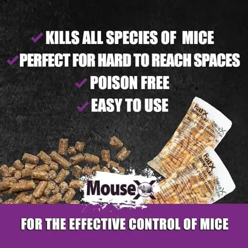 MouseX Throw Packs- for All Species of Rats Mice Safe Around Pets- Pack of 2 | Indoor & Outdoor Rodent Control Pellets thumbnail 6