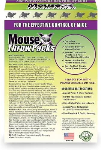 MouseX Throw Packs- for All Species of Rats Mice Safe Around Pets- Pack of 2 | Indoor & Outdoor Rodent Control Pellets thumbnail 2