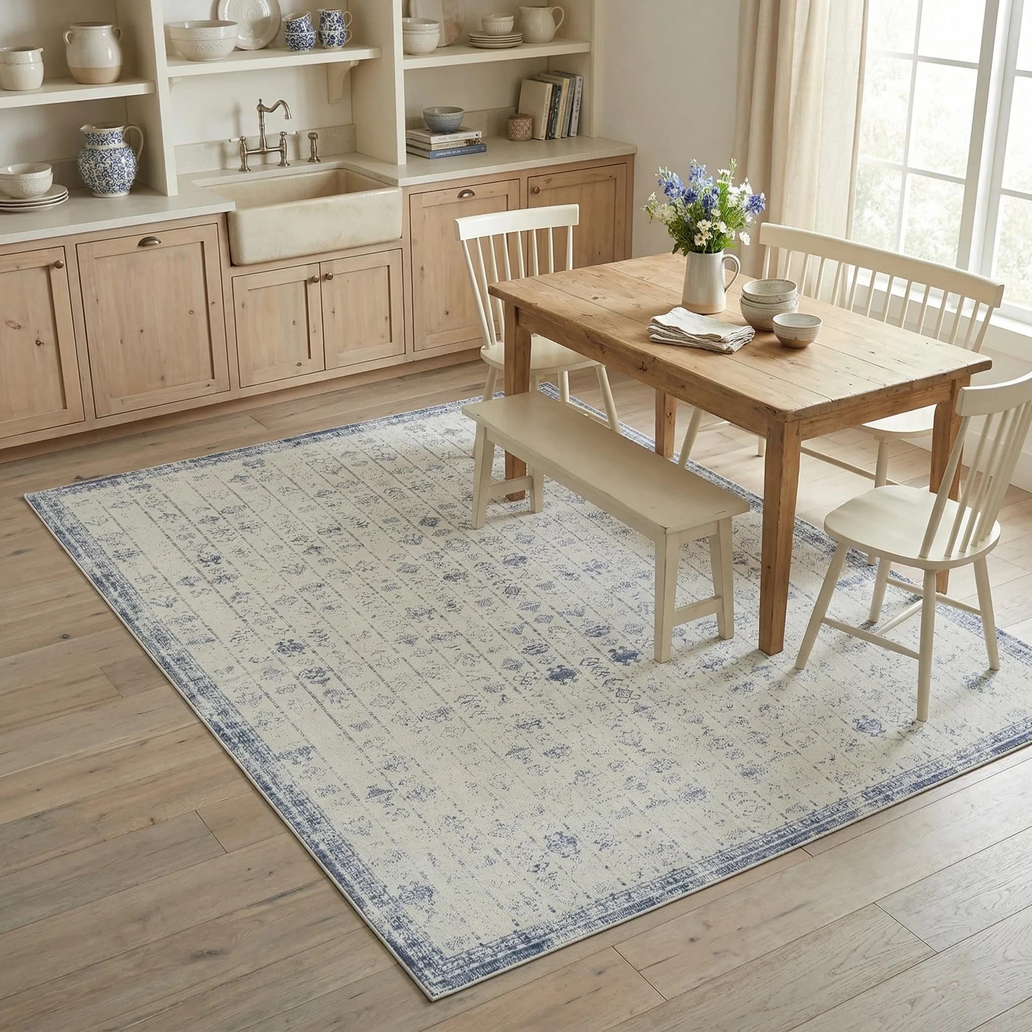 Harlow Hill 5x7 Machine Washable Area Rug | Water-Repellent & Stain-Resistant, Non-Slip Latex Backing