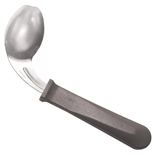 Rehabilitation Advantage Right Handed Grip Easy Offset Spoon (Pack of 2) | Ergonomic Stainless Steel Design for Limited Mobility thumbnail 2