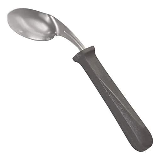 Rehabilitation Advantage Right Handed Grip Easy Offset Spoon (Pack of 2) | Ergonomic Stainless Steel Design for Limited Mobility thumbnail 3