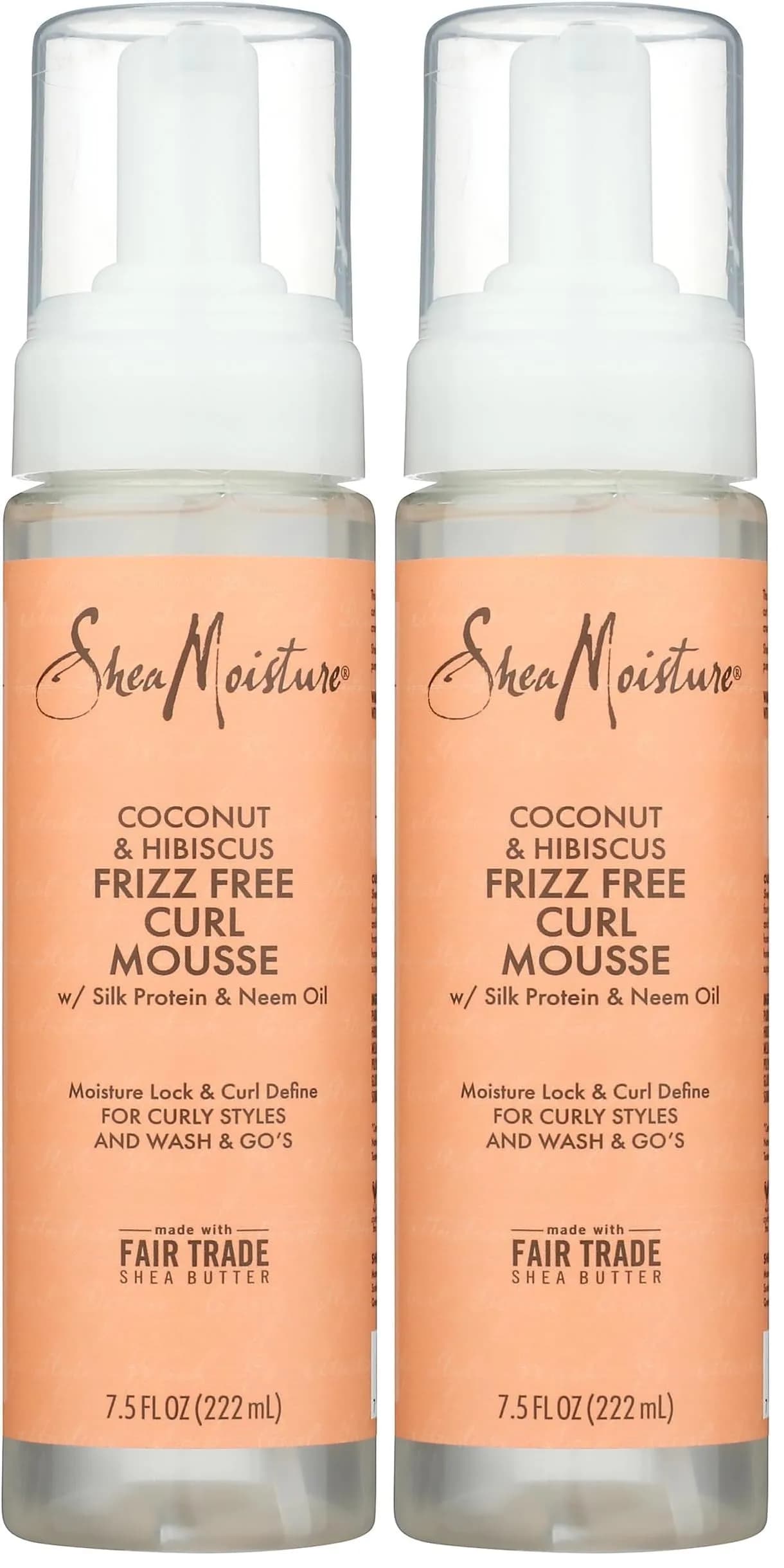 Shea Moisture Coconut & Hibiscus Frizz-Free Curl Mousse 444ml (15 Fl Oz) | Enhances Curl Memory & Wave Pattern - main product image