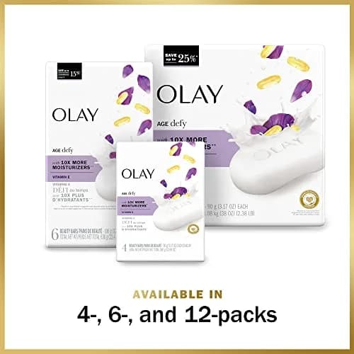 Olay Age Defying Beauty Bar Soap 4 ct | Gentle, Unscented Skin Cleanser for Dry Skin thumbnail 4