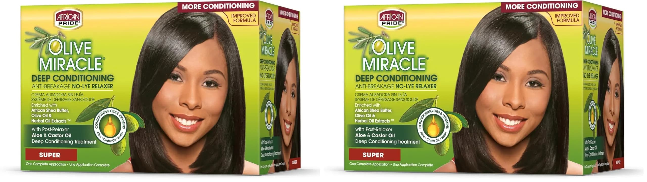 African Pride Olive Miracle Relaxer Kit, Super Strength - Aloe Vera, Castor Oil & Biotin - main product image