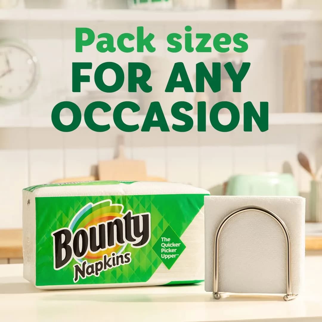 Bounty Paper Napkins White 200 Count (Pack of 3) | 600 Total Napkins for Meals - view 4