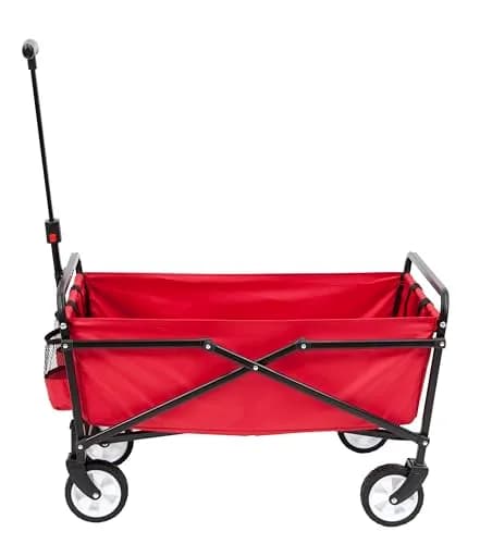 MacSports Lightweight Collapsible Outdoor Utility Wagon 12 lbs | 150 lbs Capacity, Red thumbnail 2