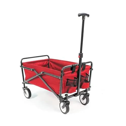 MacSports Lightweight Collapsible Outdoor Utility Wagon 12 lbs | 150 lbs Capacity, Red thumbnail 3