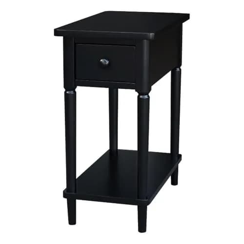 IC INTERNATIONAL CONCEPTS Solid Wood Narrow Side Table in Black | Durable, Elegant Accent Piece thumbnail 1