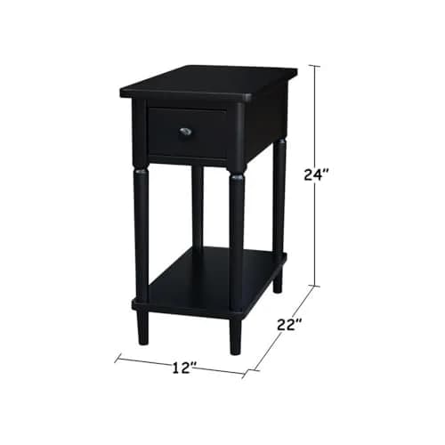IC INTERNATIONAL CONCEPTS Solid Wood Narrow Side Table in Black | Durable, Elegant Accent Piece thumbnail 7