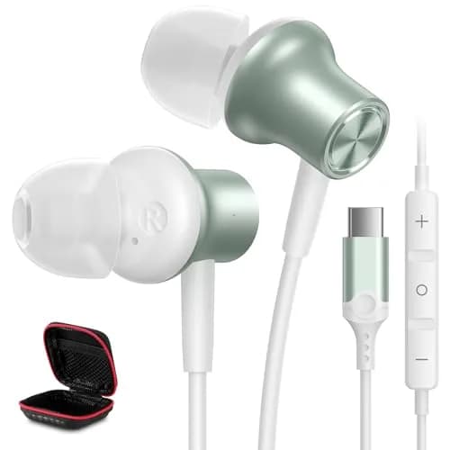 iMangoo USB C Headphones for Apple Wired Earbuds for iPhone 17 17e 16 15 | Premium HiFi Stereo DAC thumbnail 1