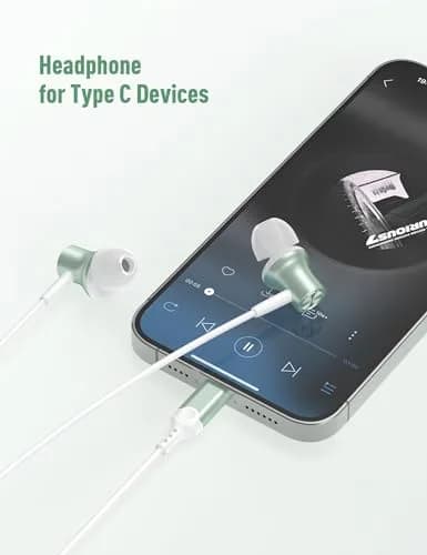 iMangoo USB C Headphones for Apple Wired Earbuds for iPhone 17 17e 16 15 | Premium HiFi Stereo DAC thumbnail 3