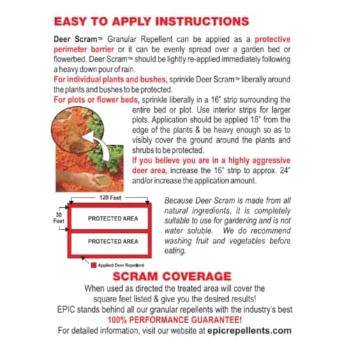 EPIC REPELLENTS Deer Scram All Natural Granular Repellent 10 lb | Long-lasting, eco-friendly deer deterrent thumbnail 4