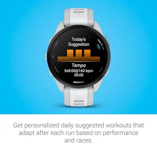 Garmin Forerunner® 165 Music Running Smartwatch 43mm Whitestone | GPS, AMOLED Touchscreen, Music Storage thumbnail 5