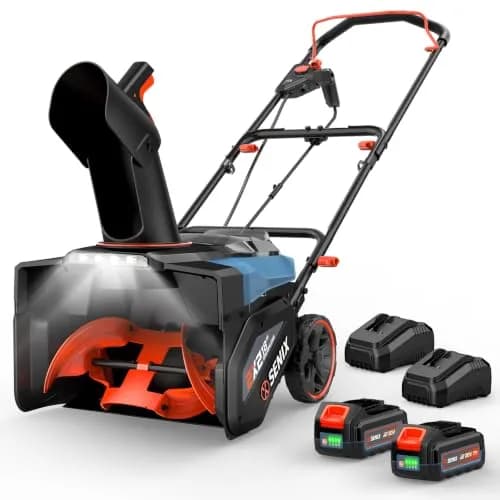 SENIX 40V 18'' Cordless Snow Blower | 2×4.0Ah Batteries, Steel Auger, 33ft Throw thumbnail 1