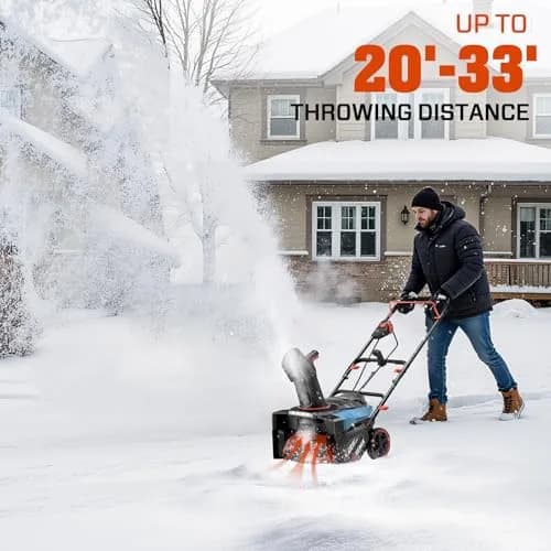 SENIX 40V 18'' Cordless Snow Blower | 2×4.0Ah Batteries, Steel Auger, 33ft Throw thumbnail 4