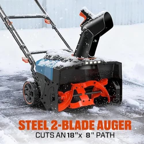 SENIX 40V 18'' Cordless Snow Blower | 2×4.0Ah Batteries, Steel Auger, 33ft Throw thumbnail 5