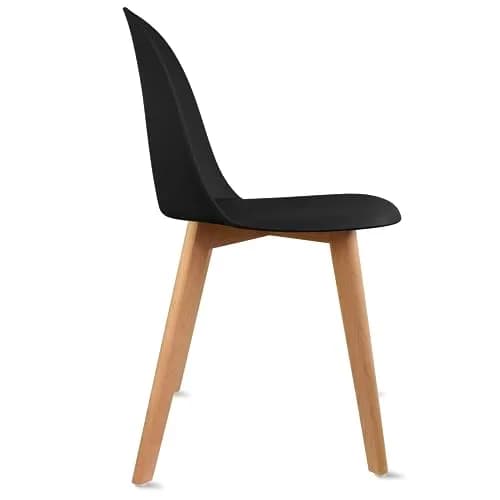 2xhome Modern Armless Dining Chairs | Plastic Shell Seat with Wooden Legs | Indoor/Outdoor Use thumbnail 7