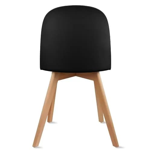 2xhome Modern Armless Dining Chairs | Plastic Shell Seat with Wooden Legs | Indoor/Outdoor Use thumbnail 8