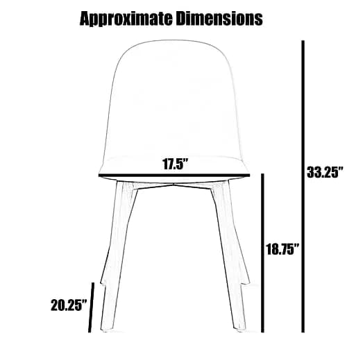 2xhome Modern Armless Dining Chairs | Plastic Shell Seat with Wooden Legs | Indoor/Outdoor Use thumbnail 2