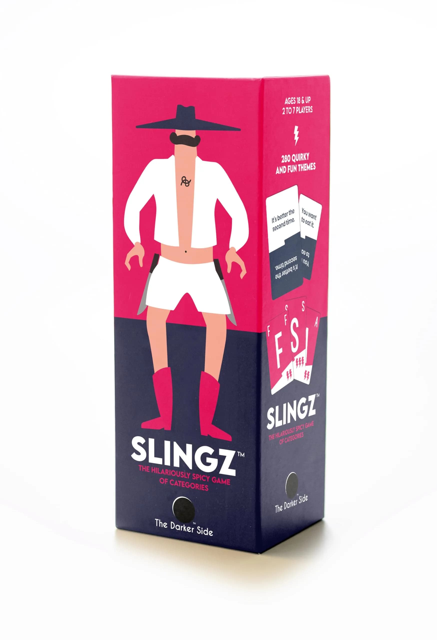 blue orange Slingz - The Quick and Hilariously Spicy Categories Card Game | 2-7 Players | for Adults, College Students, Game Nights, Parties and More