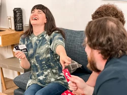 blue orange Slingz - The Quick and Hilariously Spicy Categories Card Game | 2-7 Players | for Adults, College Students, Game Nights, Parties and More thumbnail 2