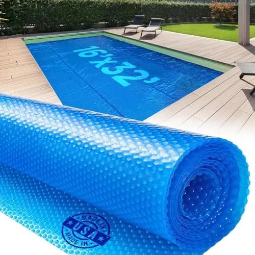 Shop Square 16' x 32' Rectangle Solar Cover | Heavy Duty Pool Blanket with Custom Fit (70-120 chars) thumbnail 1