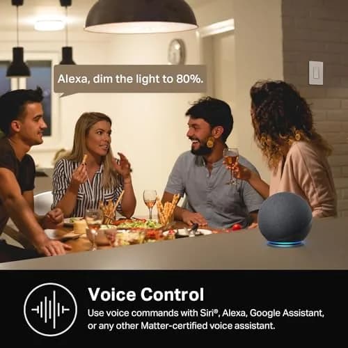 Kasa Smart Dimmer Switch HS220-LA Light Almond | App-Guided Install, 1%-100% Brightness Control thumbnail 4