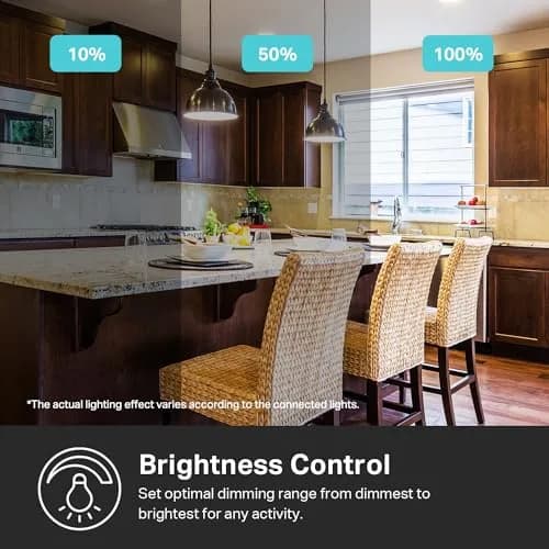 Kasa Smart Dimmer Switch HS220-LA Light Almond | App-Guided Install, 1%-100% Brightness Control thumbnail 3