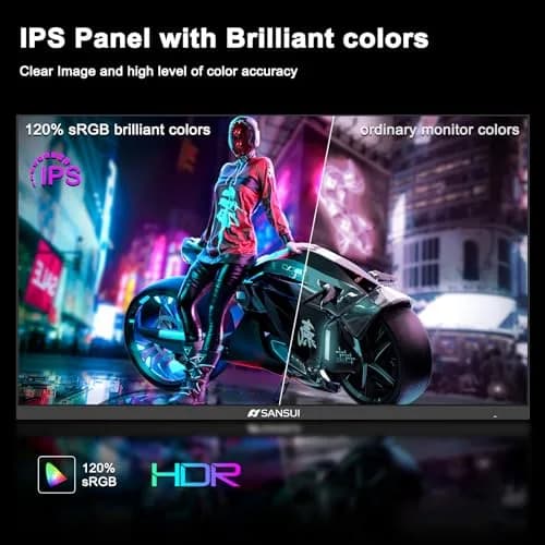 SANSUI 27 Inch WQHD 2560 x 1440 IPS Gaming Monitor, 200Hz 180Hz 1ms, HDR Eye Care, VESA Mount, Metal Stand (DP Cable Included) thumbnail 5