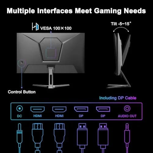 SANSUI 27 Inch WQHD 2560 x 1440 IPS Gaming Monitor, 200Hz 180Hz 1ms, HDR Eye Care, VESA Mount, Metal Stand (DP Cable Included) thumbnail 7