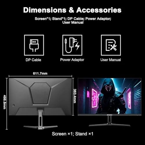 SANSUI 27 Inch WQHD 2560 x 1440 IPS Gaming Monitor, 200Hz 180Hz 1ms, HDR Eye Care, VESA Mount, Metal Stand (DP Cable Included) thumbnail 9