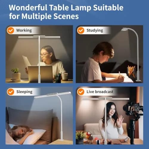 SEOUFRDZ LED Desk Lamp with Clamp, Adjustable Brightness & Color, Eye Protection, 360° Gooseneck (55.28 USD Offer) thumbnail 7
