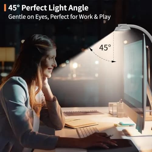 SEOUFRDZ LED Desk Lamp with Clamp, Adjustable Brightness & Color, Eye Protection, 360° Gooseneck (55.28 USD Offer) thumbnail 2