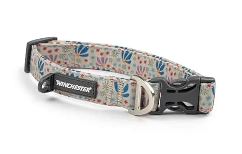 World of Winchester Dog Collar Large | Floral Webbing, Reflective Stitching, Durable Buckle thumbnail 1