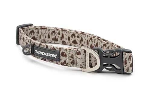 World of Winchester Camping Collage Dog Collar, Large 23cm (9.2in) | Durable Poly Webbing with Reflective Stitching thumbnail 1