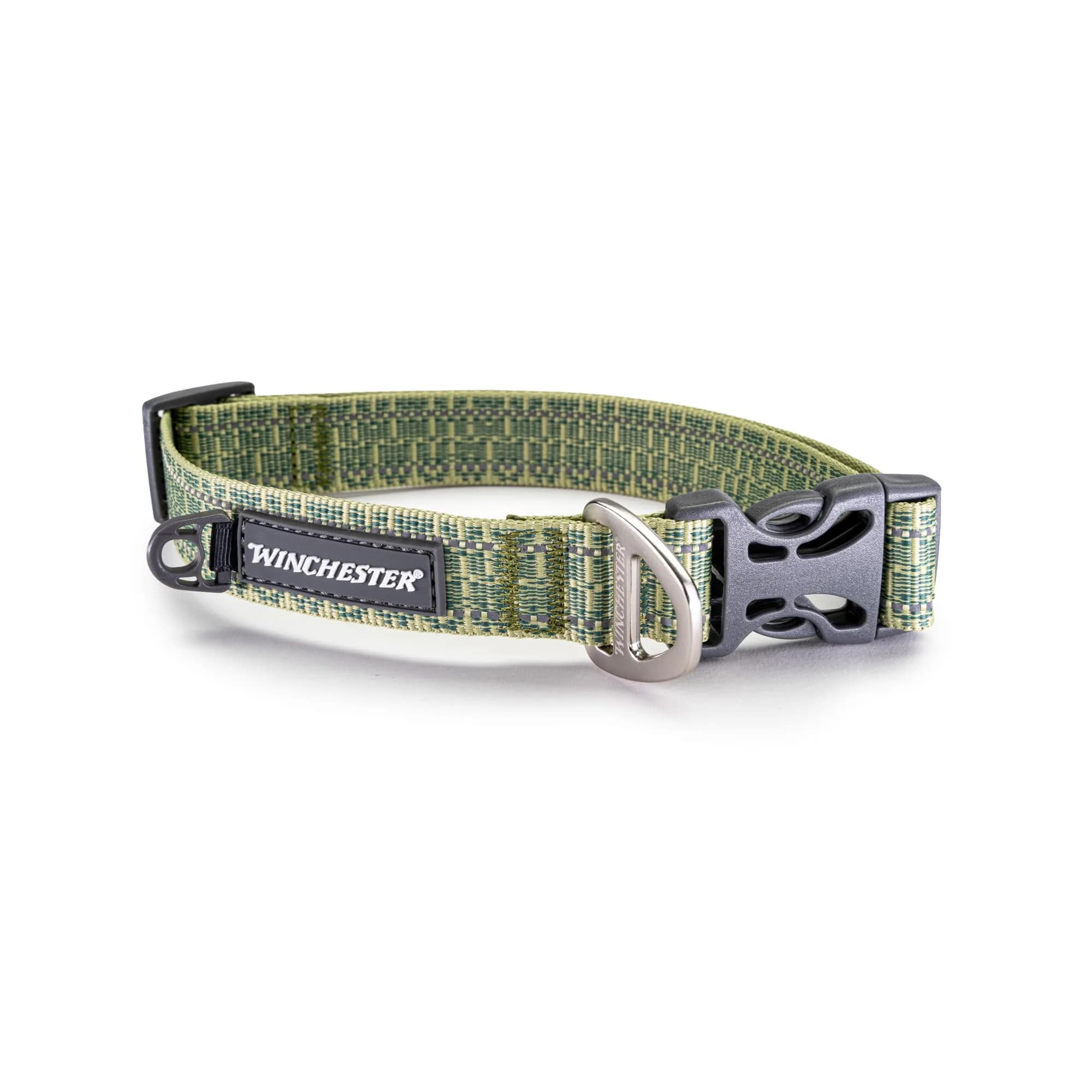 World of Winchester Signature Ombre Dog Collar Smoke Pine, Small (1.2 cm x 16.5 cm) | Durable & Reflective for Active Dogs — Green