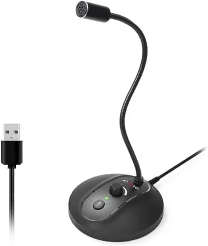 JOUNIVO JV-601Pro USB Computer Microphone with Mute Button & LED Indicator | 180cm (6ft) Cable thumbnail 1
