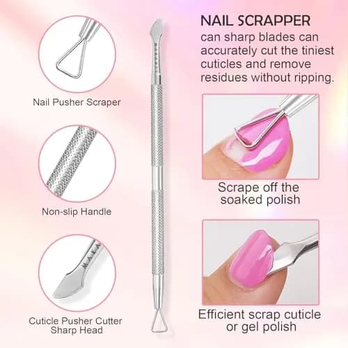Makartt Silver Cuticle Nipper Set with 2 Pushers | Stainless Steel, Full Jaw, Ergonomic Handle thumbnail 4