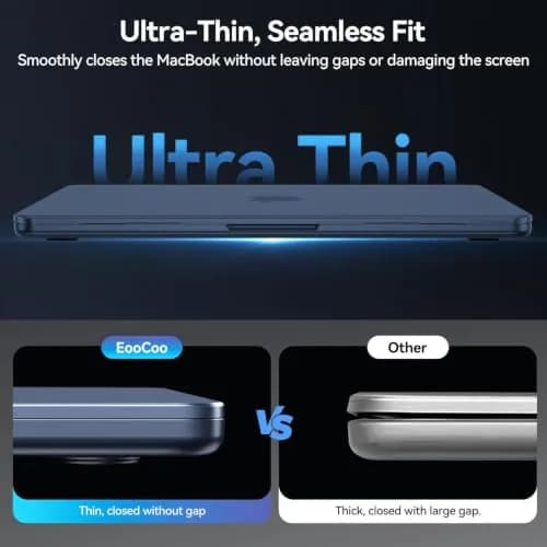 EooCoo Midnight Clear Matte Hard Case for MacBook Air 13.6 inch M2/M3/M4/M5 Chip | Scratch & Fingerprint Resistant thumbnail 8