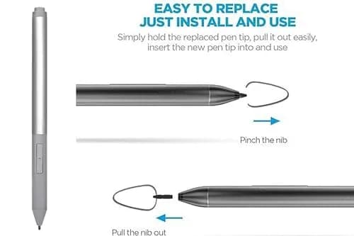 MITATTOK Stylus Pen for HP Elite x2 1013 G3, EliteBook x360 1020 G2, 1030 G2 G3, Pro x2 612 G2 | Silver, Wacom AES Compatible thumbnail 6