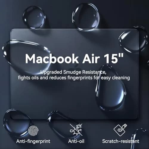 EooCoo Matte Hard Case for MacBook Air 15 inch M5/M4/M3/M2 Chip (Model A3448/A3241/A3114/A2941) | Midnight Clear thumbnail 9