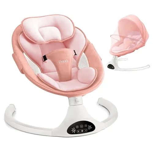Larex Baby Swing for Infants | Electric Bluetooth Swing with Remote Control, Pink, 5 Speeds, 3 Gear Timer thumbnail 1