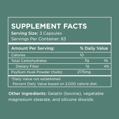 Pure for Men & Her Daily Psyllium Husk Fiber Supplement 250 Capsules | Digestive & Gut Health Support thumbnail 4
