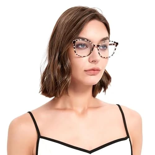 JFXQDR Blue Light Blocking Computer Glasses for Women, 54mm (2.13 inch) Lens Width | Blocks 98% Harmful Blue Light thumbnail 2