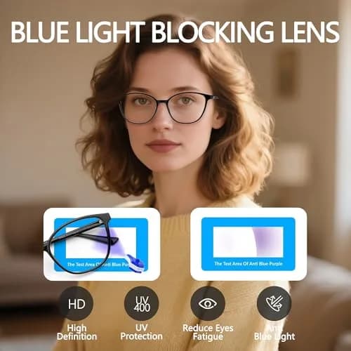 JFXQDR Blue Light Blocking Computer Glasses for Women | TR90 Frame, UV400 Protection, Anti-Glare thumbnail 5